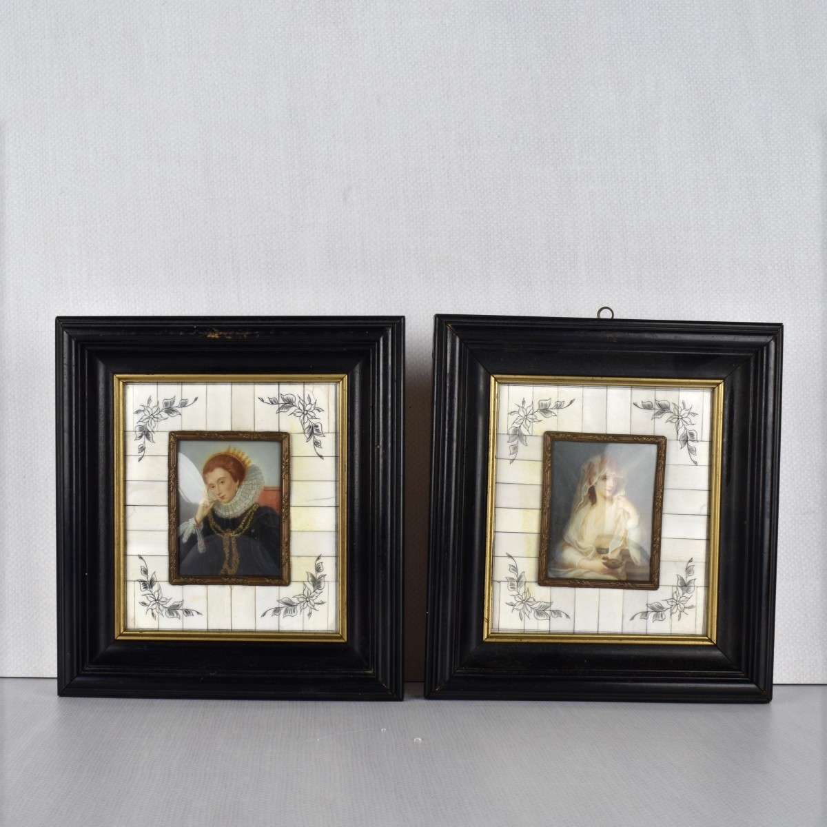 Antique Pair of Framed Miniature Portraits