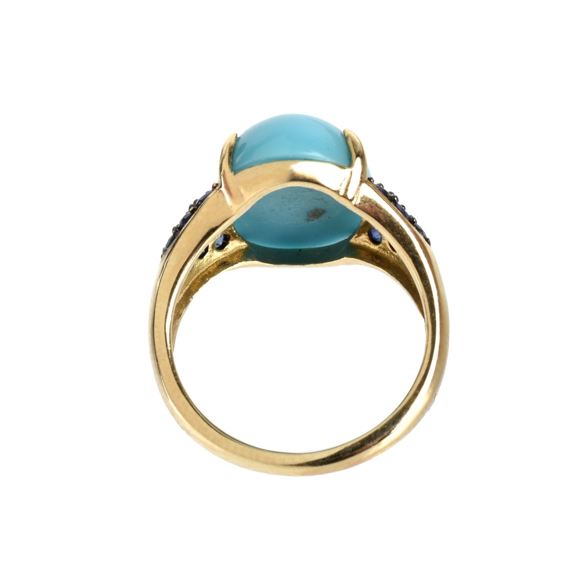 Turquoise, Sapphire and 14K Ring