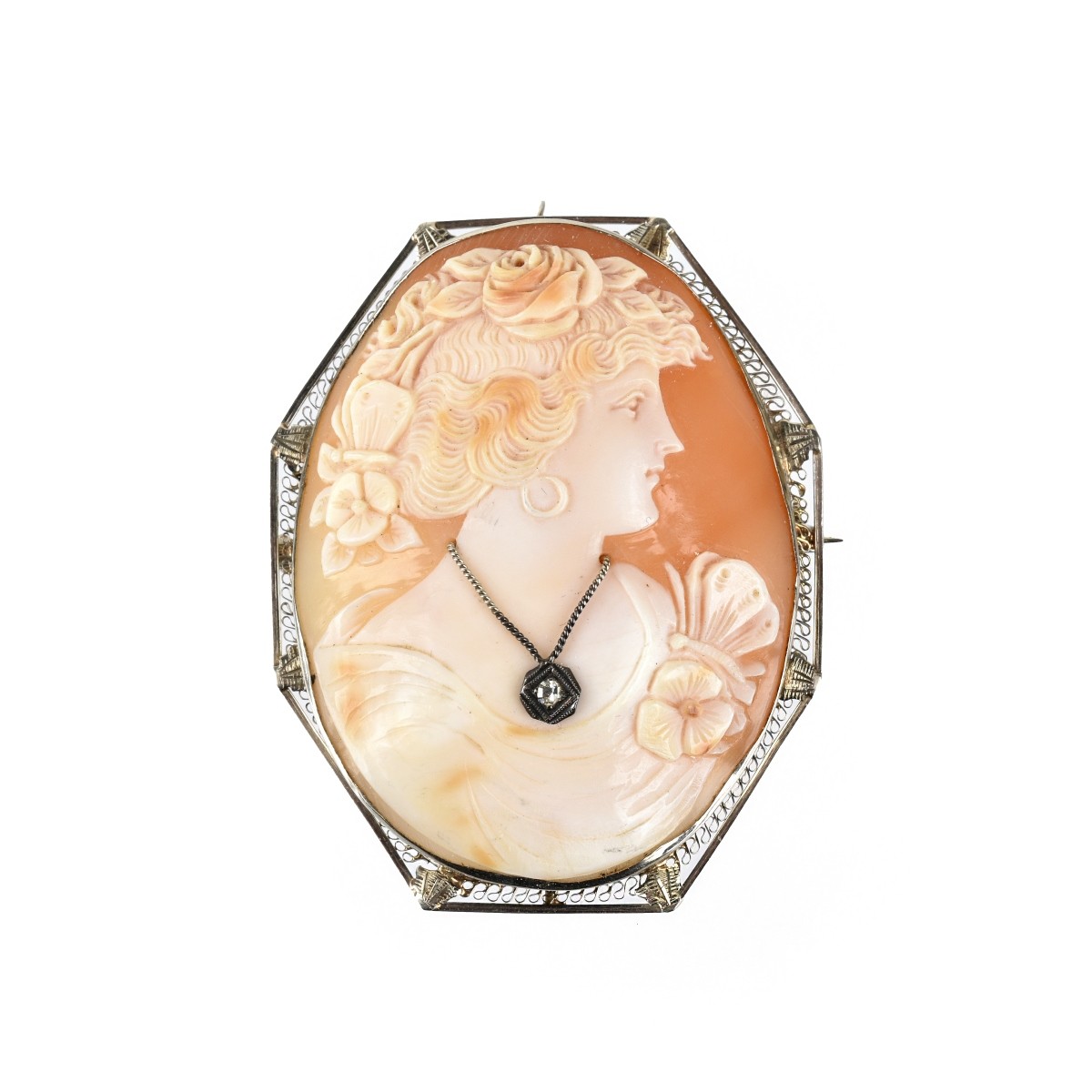 Cameo and 14K Pendant / Brooch