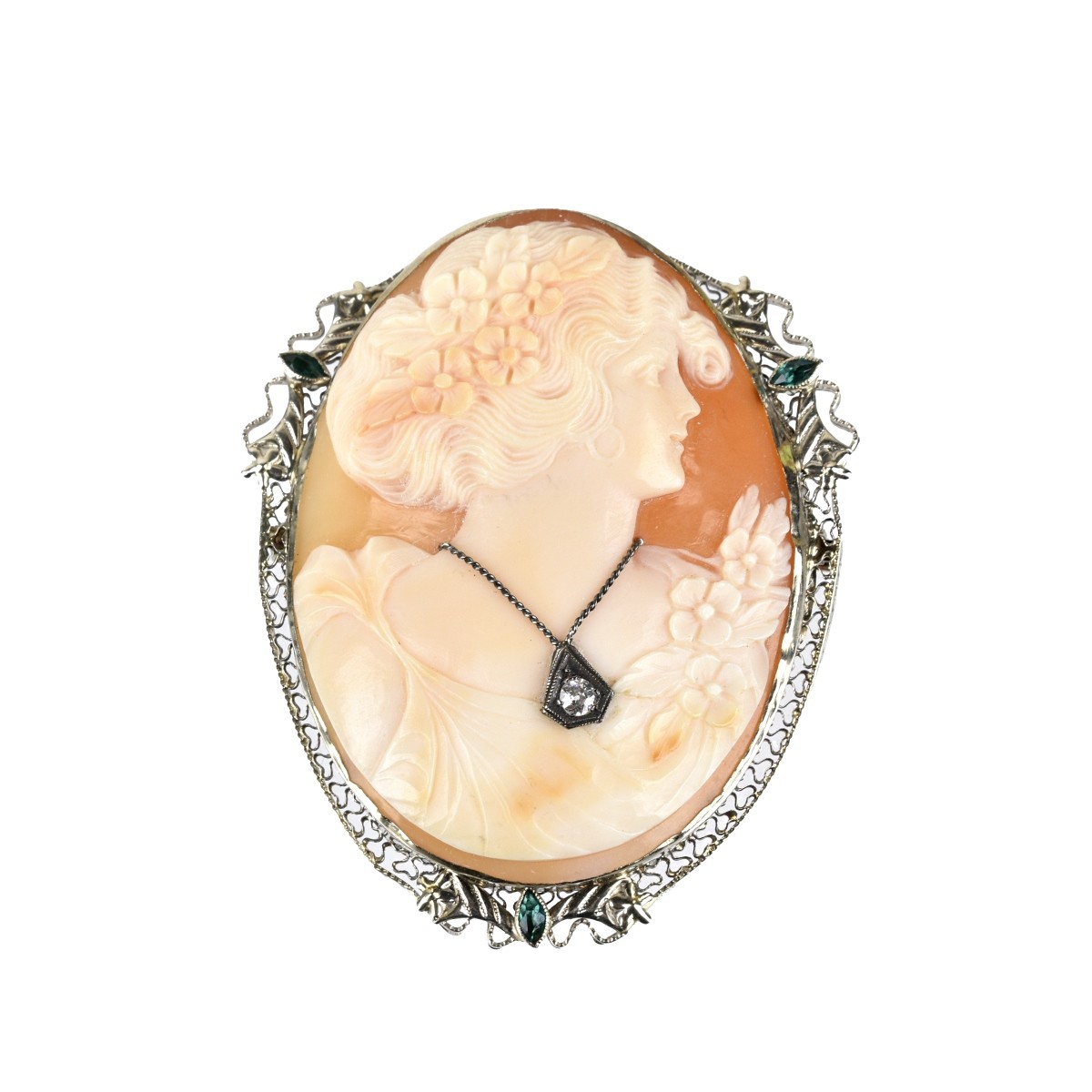 Cameo and 14K Pendant / Brooch