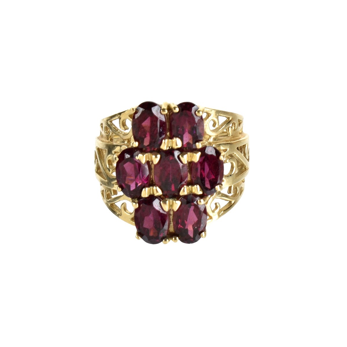 Garnet and 10K Ring