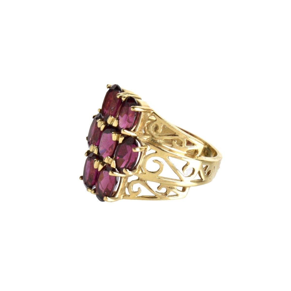 Garnet and 10K Ring