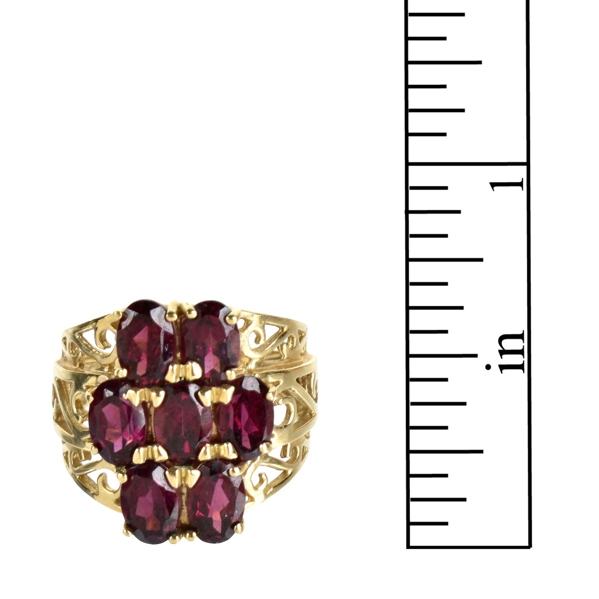 Garnet and 10K Ring