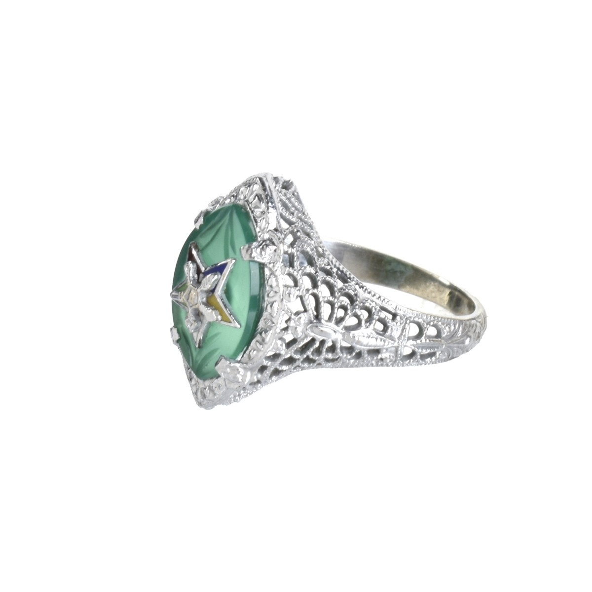 Chrysoprase and 10K Ring