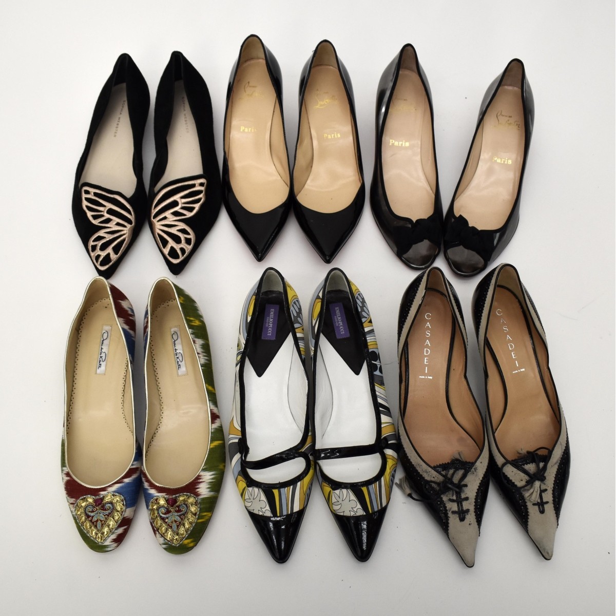 Six pr Designer Shoes including Pucci