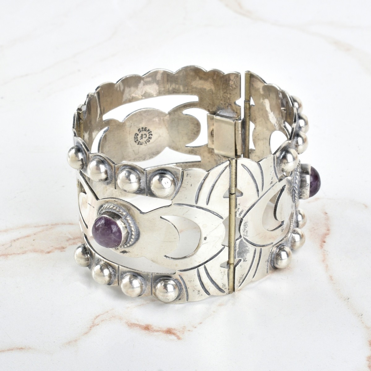 Silver and Amethyst Bracelet