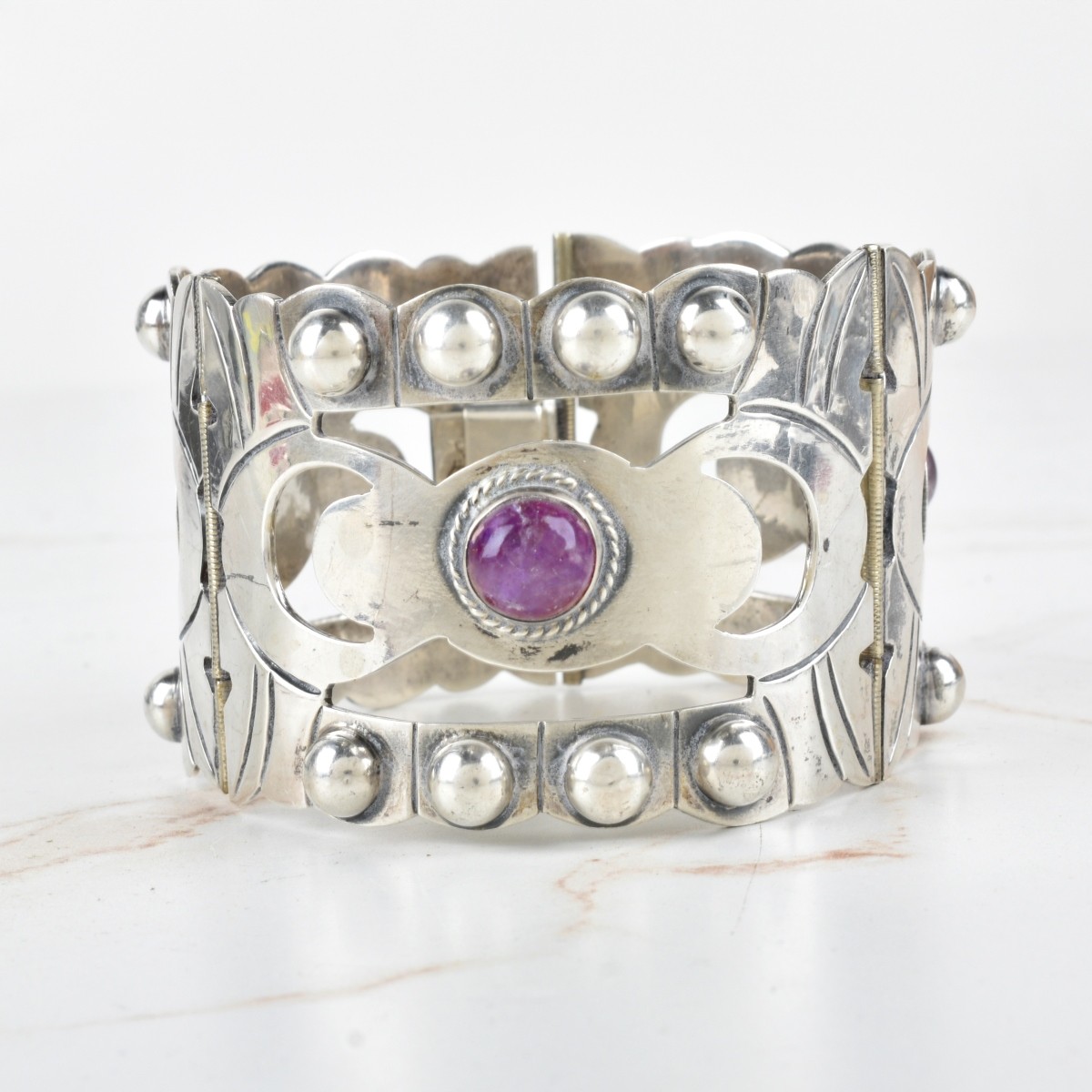 Silver and Amethyst Bracelet