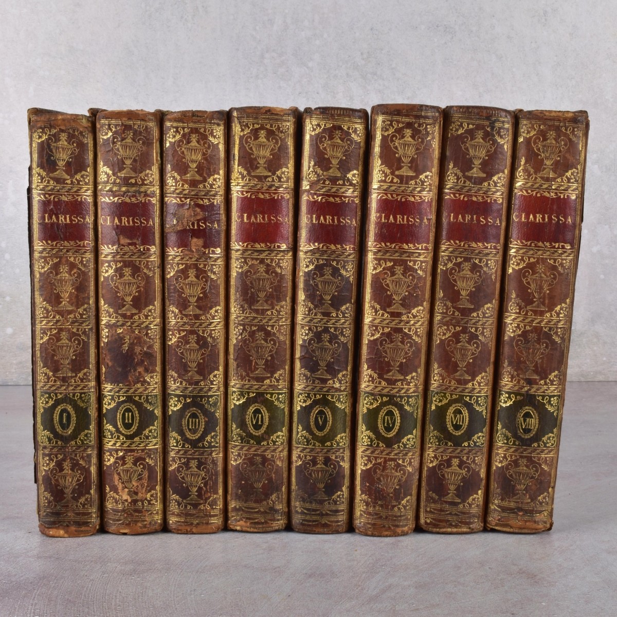 8 Vol. Clarissa 1776-1785 in Book Stand