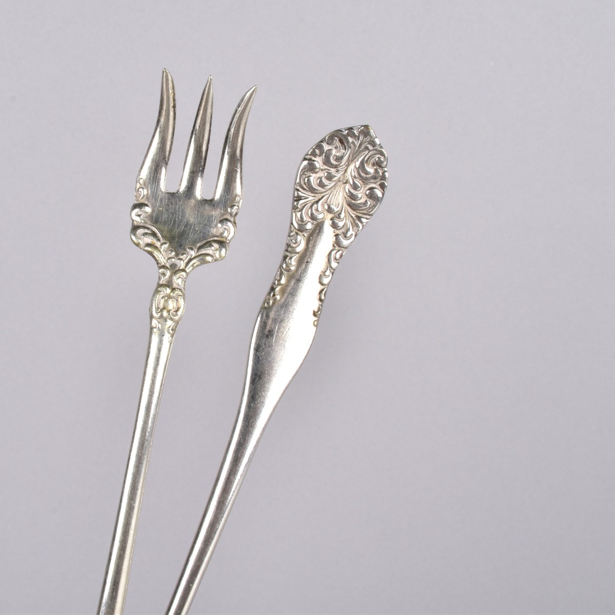 Sterling Silver Cocktail Forks/Tong