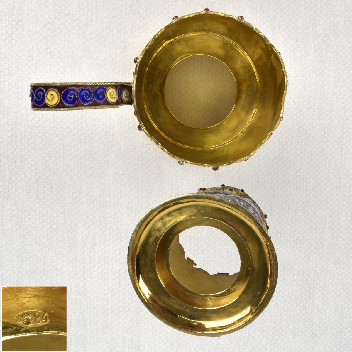 Russian Silver-Gilt and Cloisonne Enamel Tea Glass