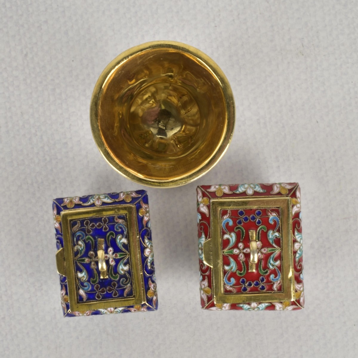 Russian Silver-Gilt and Cloisonne Pieces