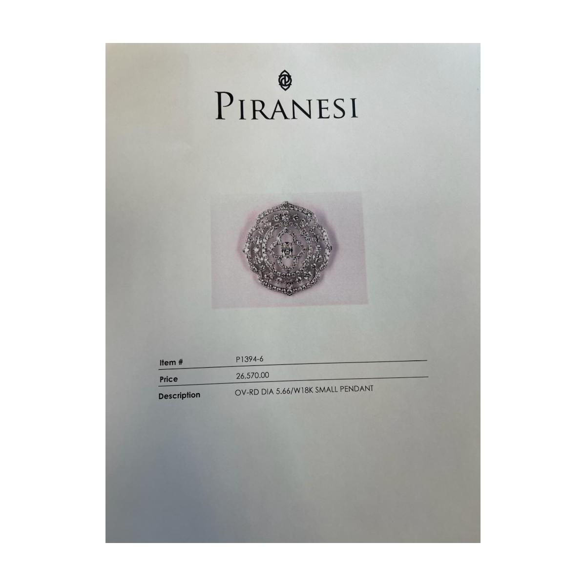 Piranesi Diamond and 18K Pendant Necklace