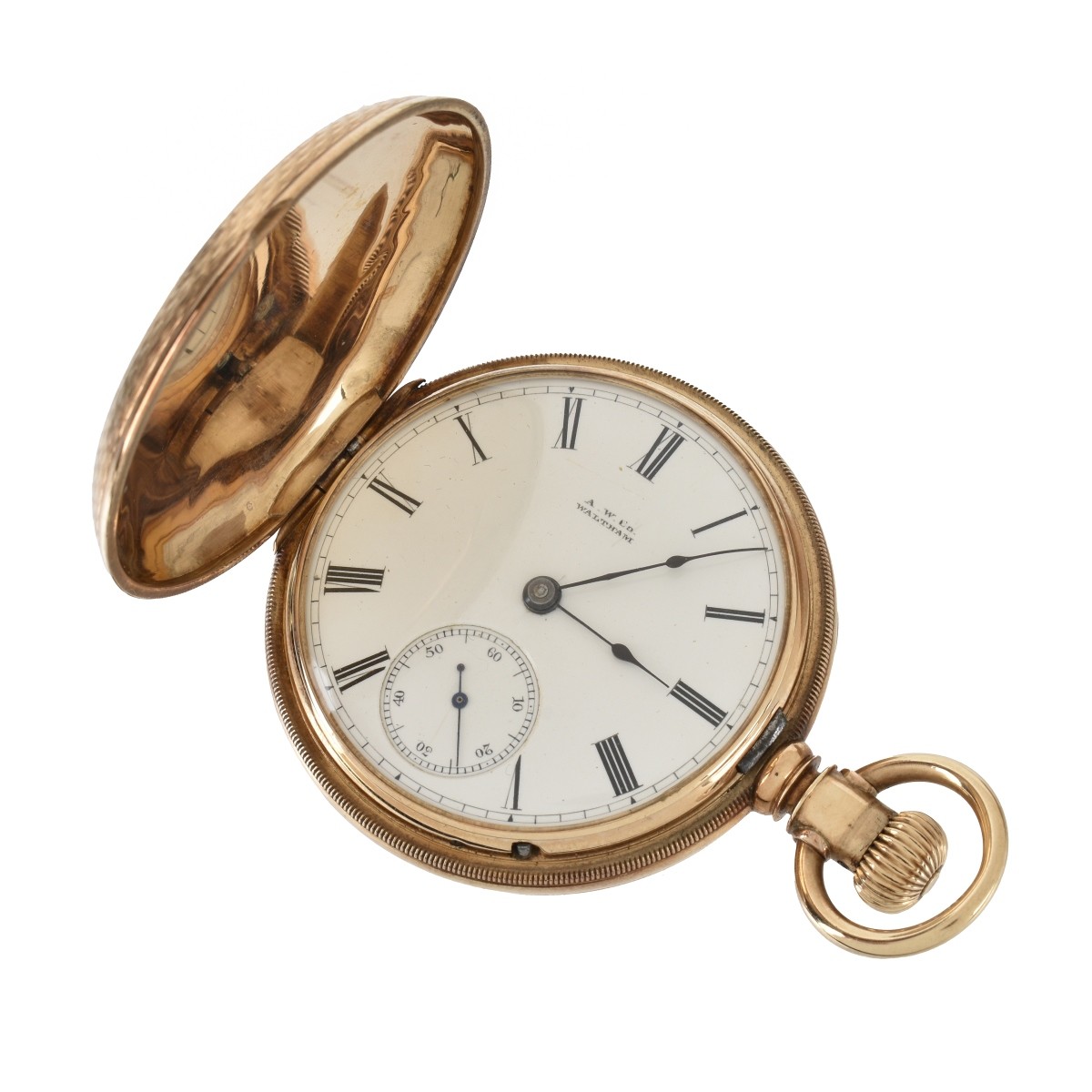 A. W. Co. Waltham 14K Pocket Watch