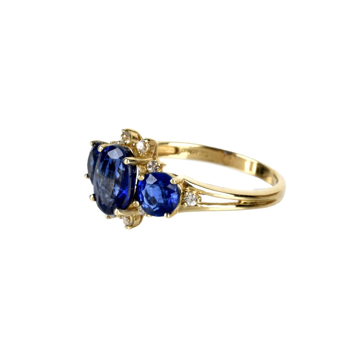 Sapphire, Diamond and 10K Ring