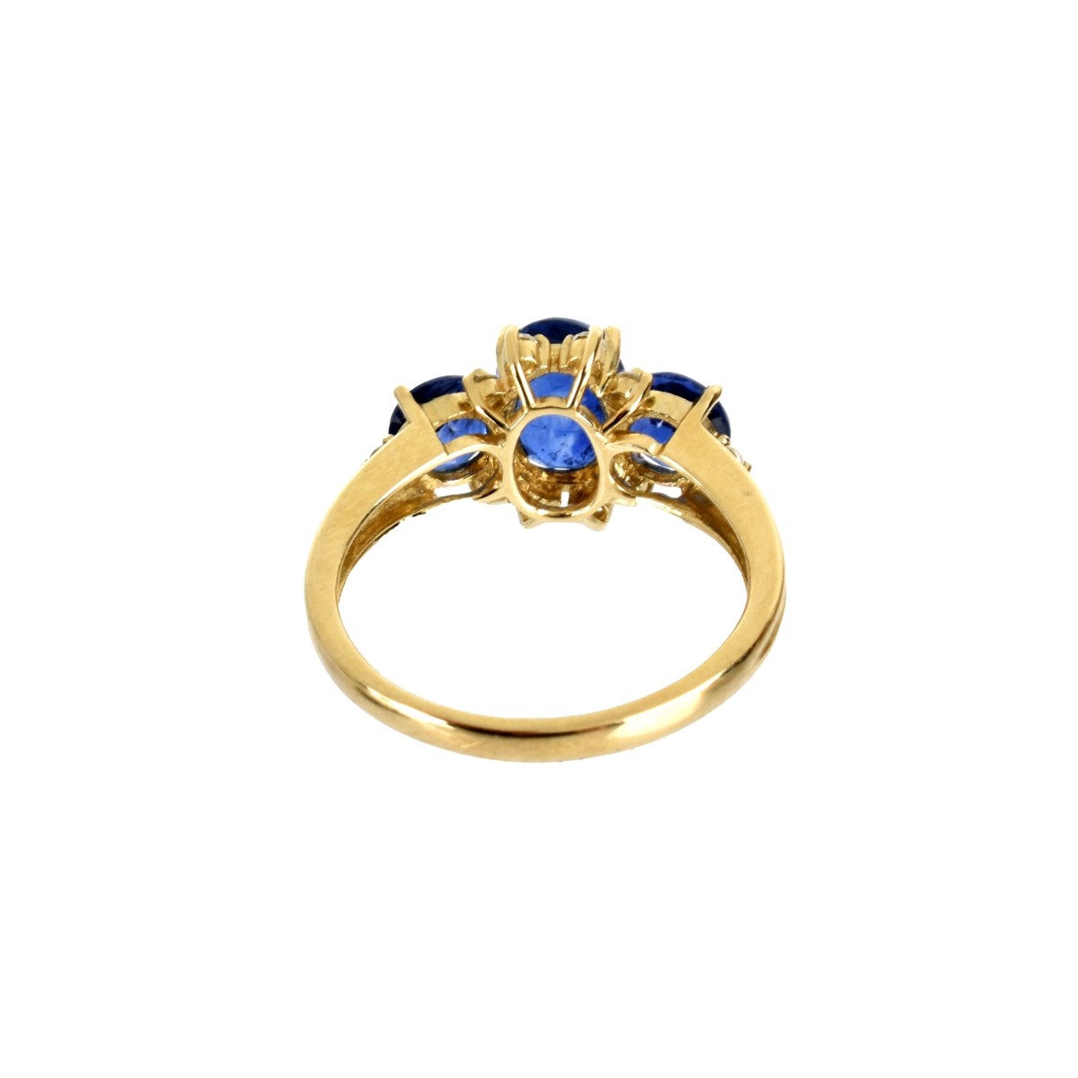 Sapphire, Diamond and 10K Ring