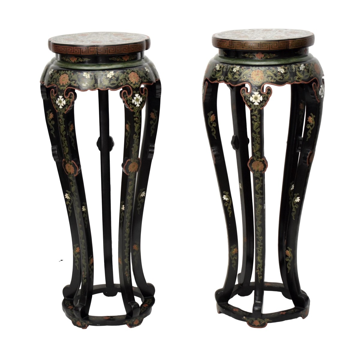 Asian Lacquer Pedestals