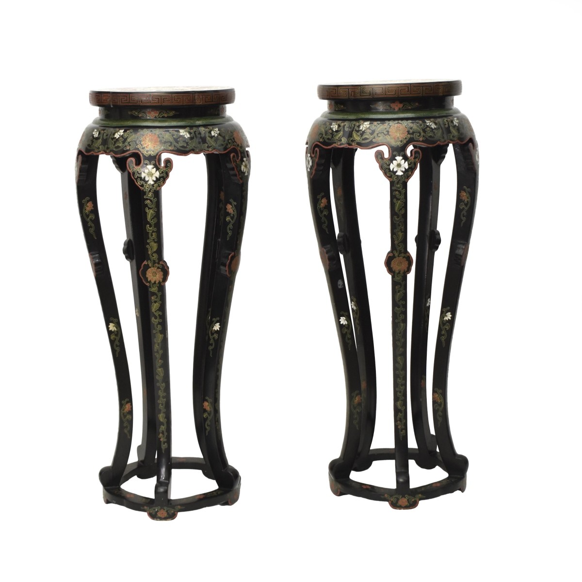 Asian Lacquer Pedestals