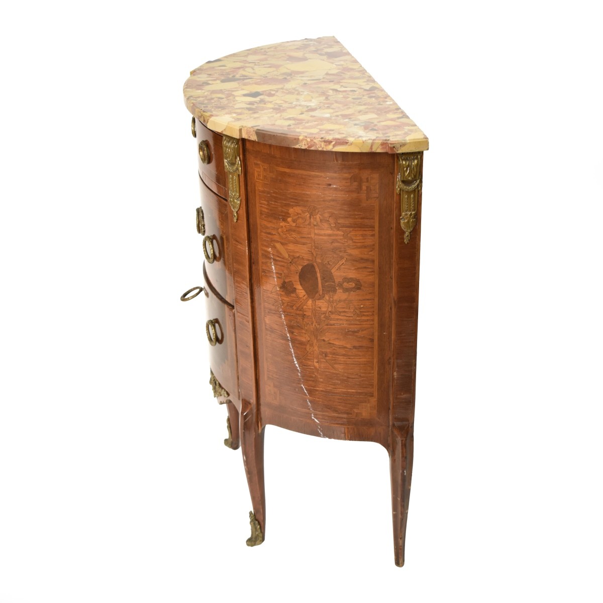 French Marble top Commode with Inlay