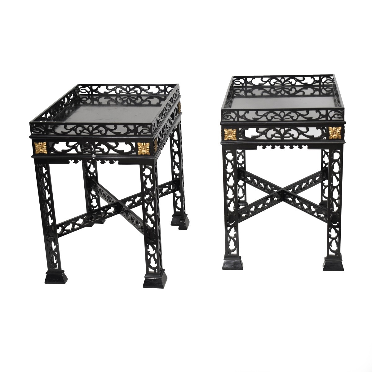 Chinese Chippendale End Tables