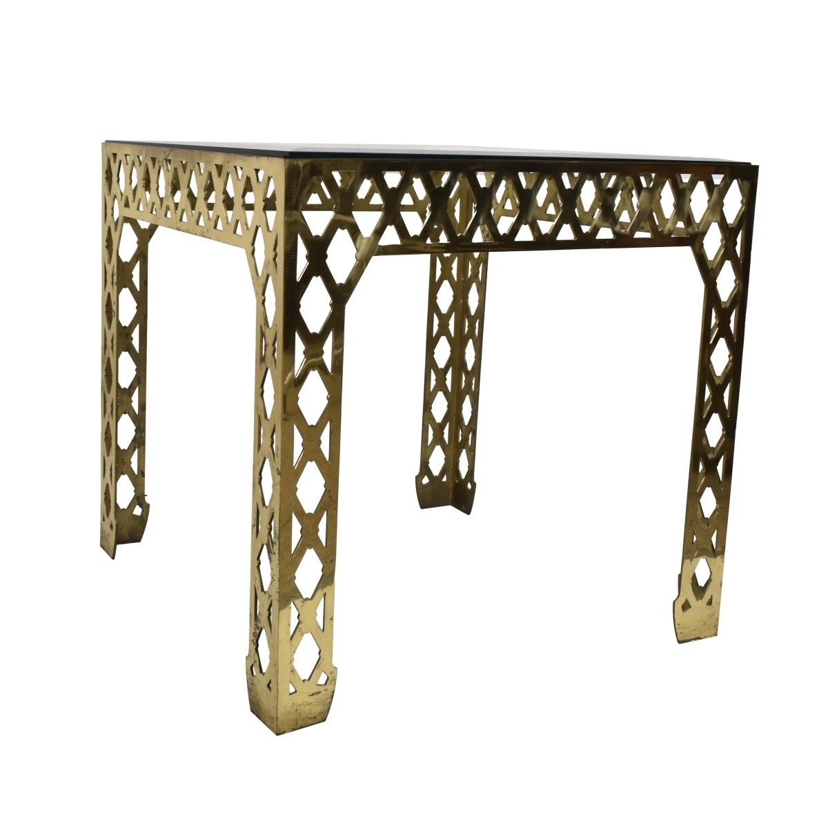 Hollywood Regency Brass End Tables.