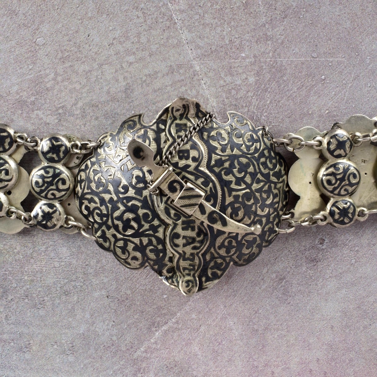 Russian Silver and Niello Belt