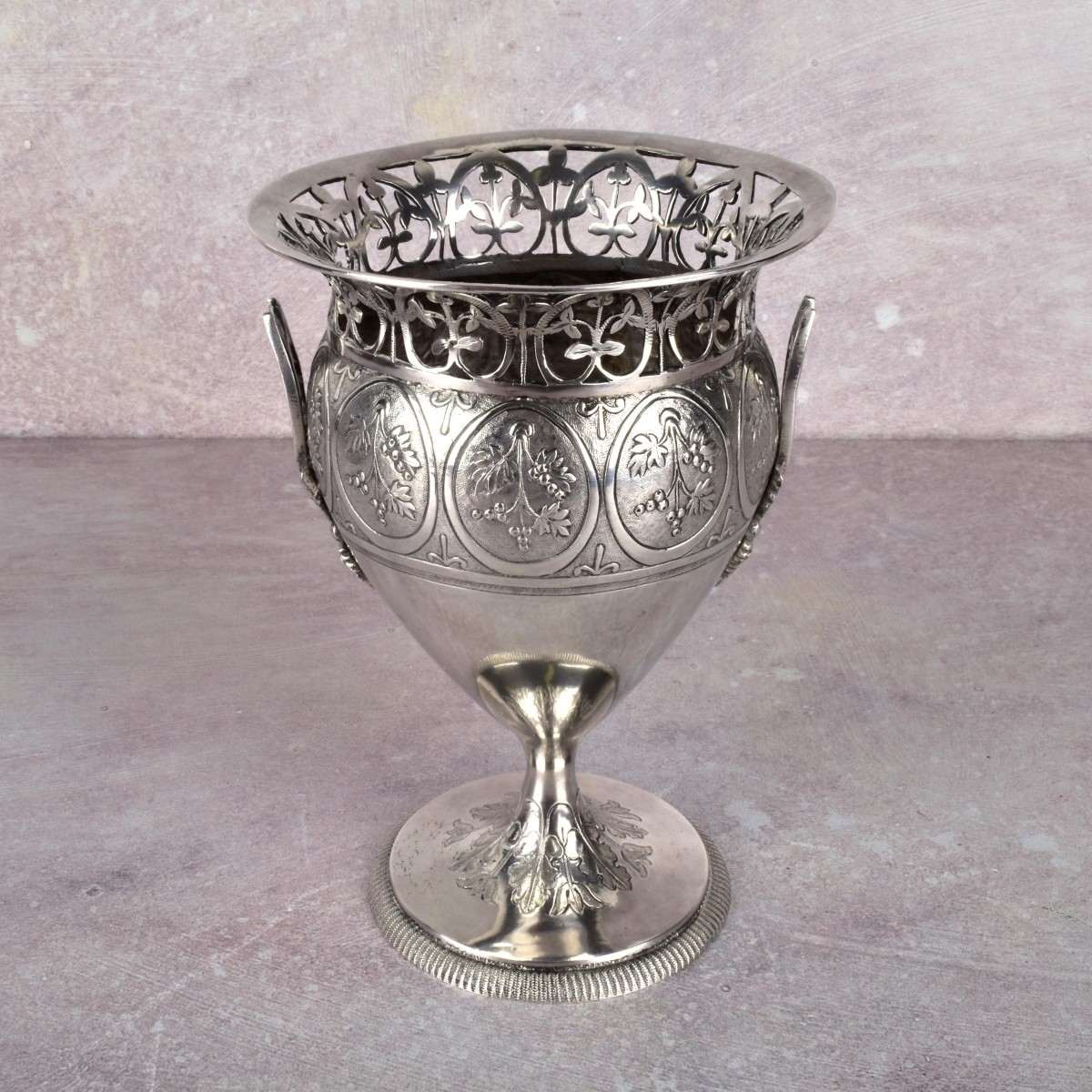 Austrian Silver Footed Vase