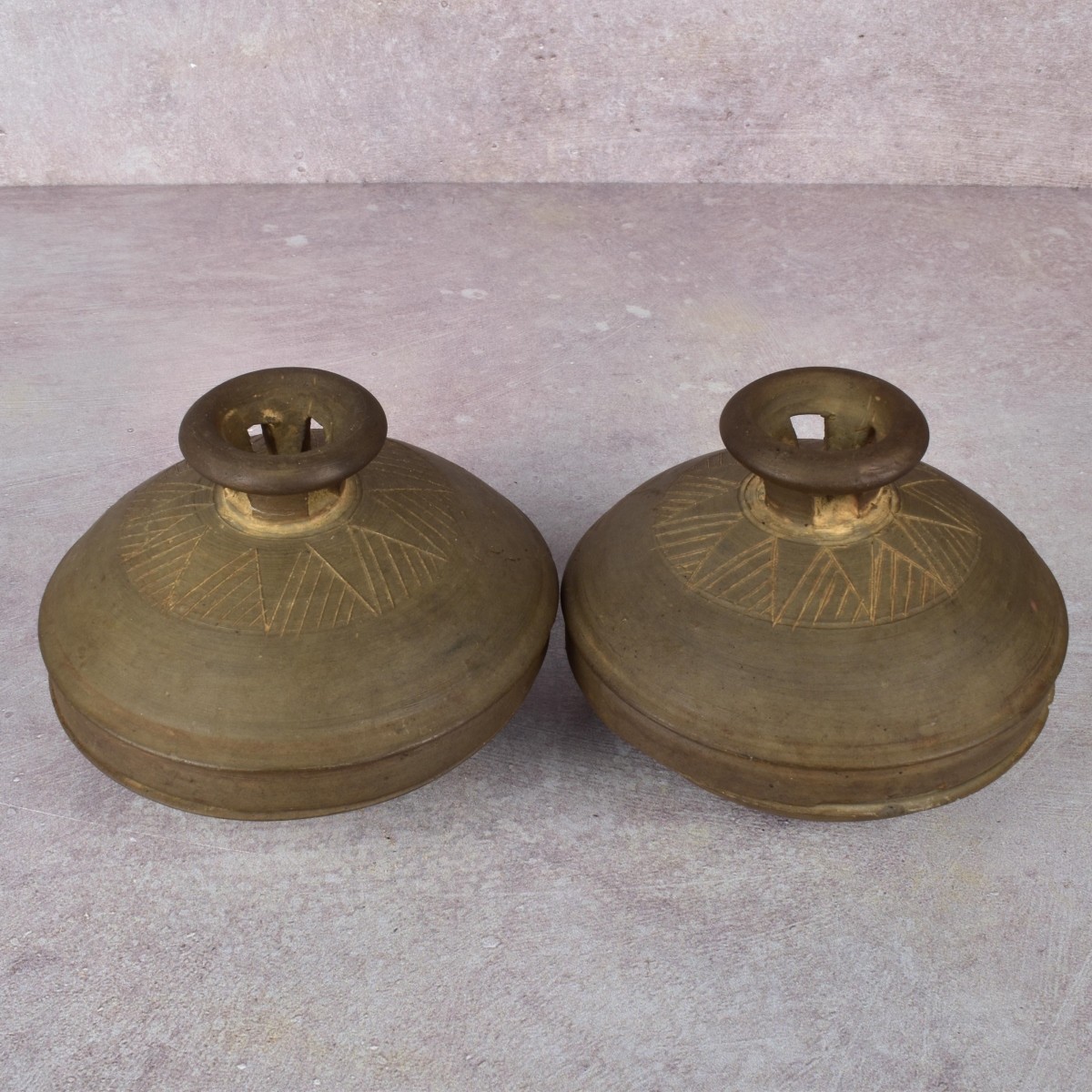 Ancient Korean Pottery Lidded Bowls