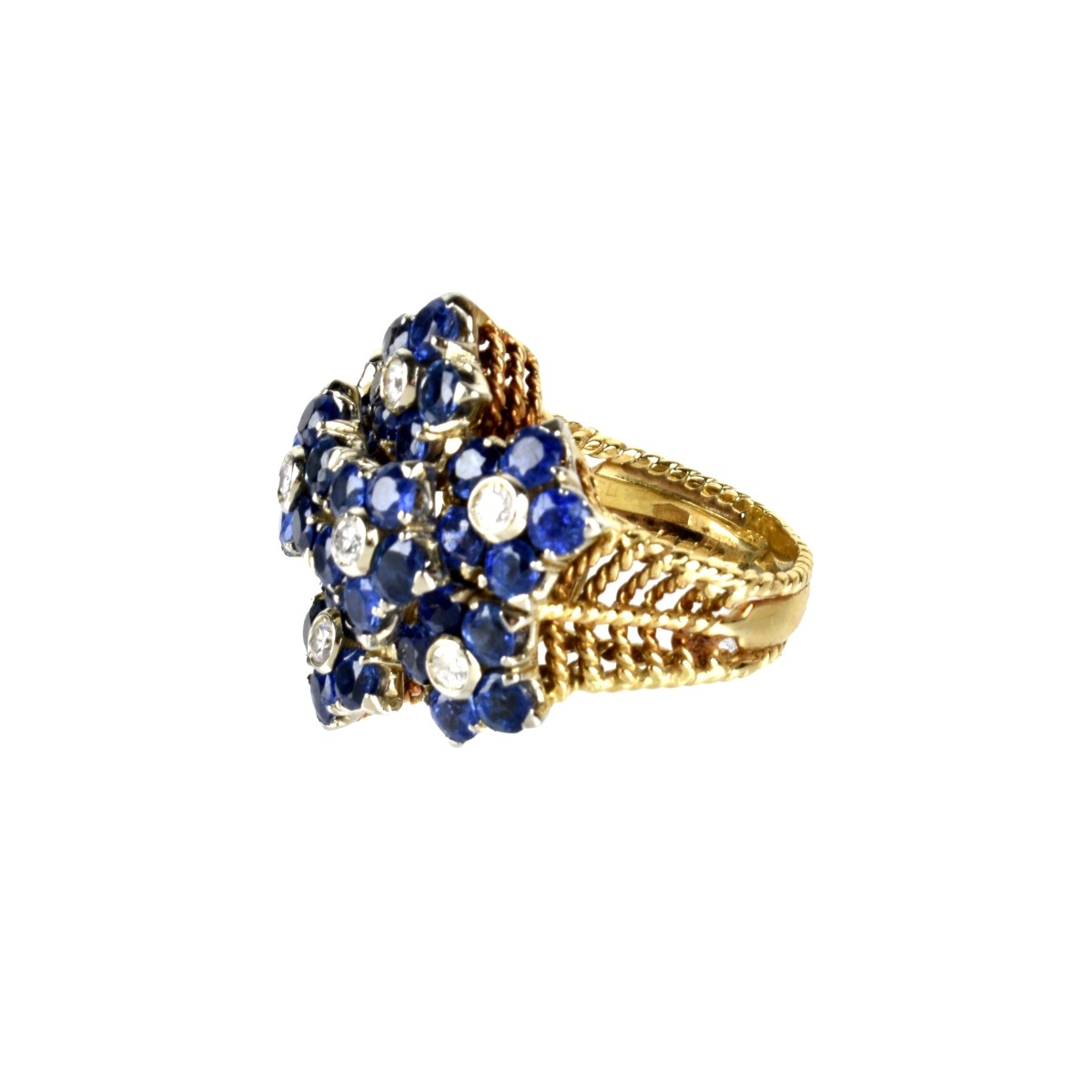 Sapphire, Diamond and 18K Ring