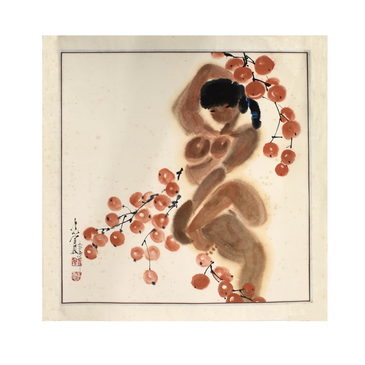 Chinese Painting Naked Dancer Liu Gong Xia