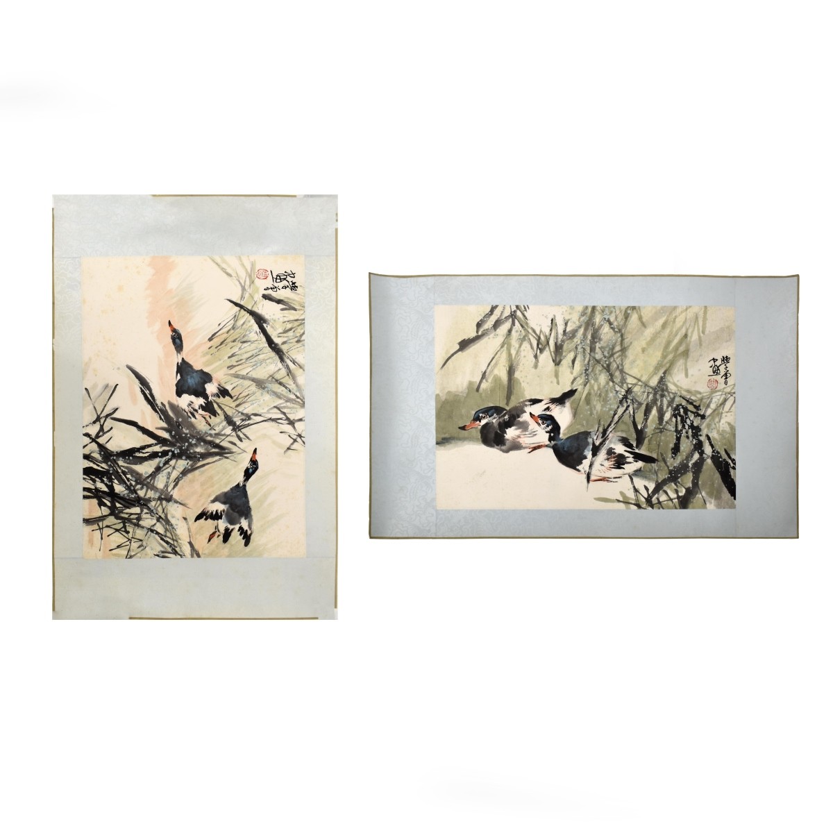 Chinese Scroll Painting of Ducks