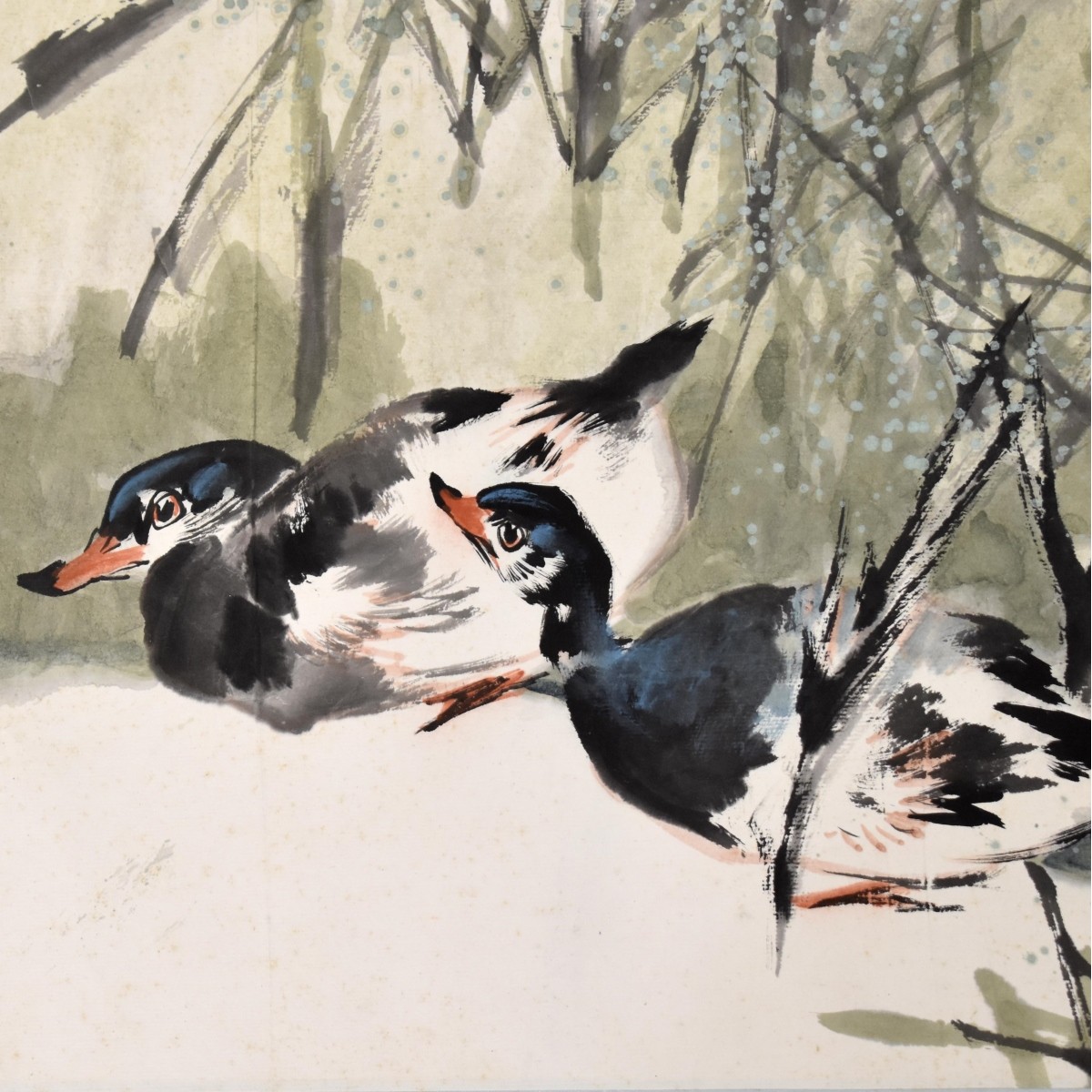 Chinese Scroll Painting of Ducks