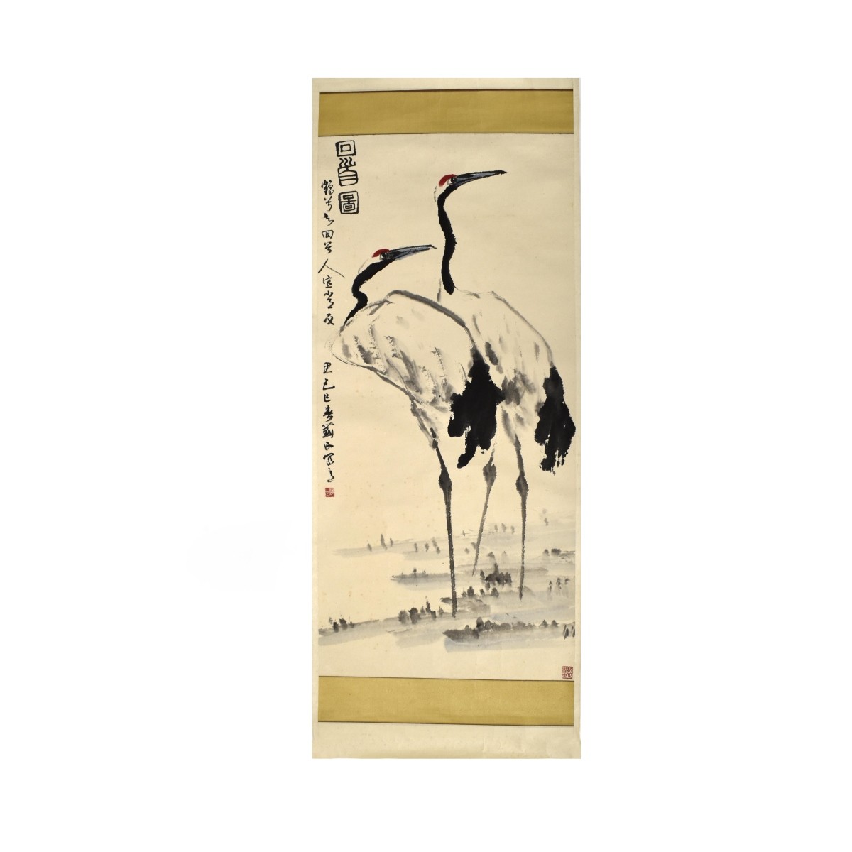 Chinese Cranes By Ji Zheng Ex Shepps Collection