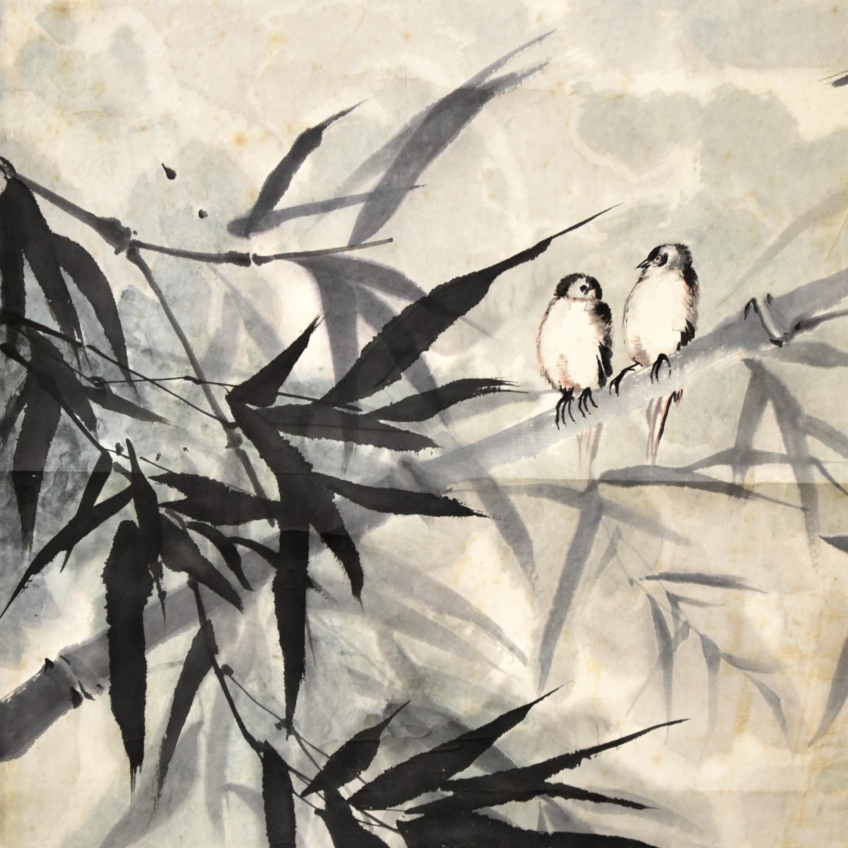 Chinese Painting of Two Birds by Hong Gang