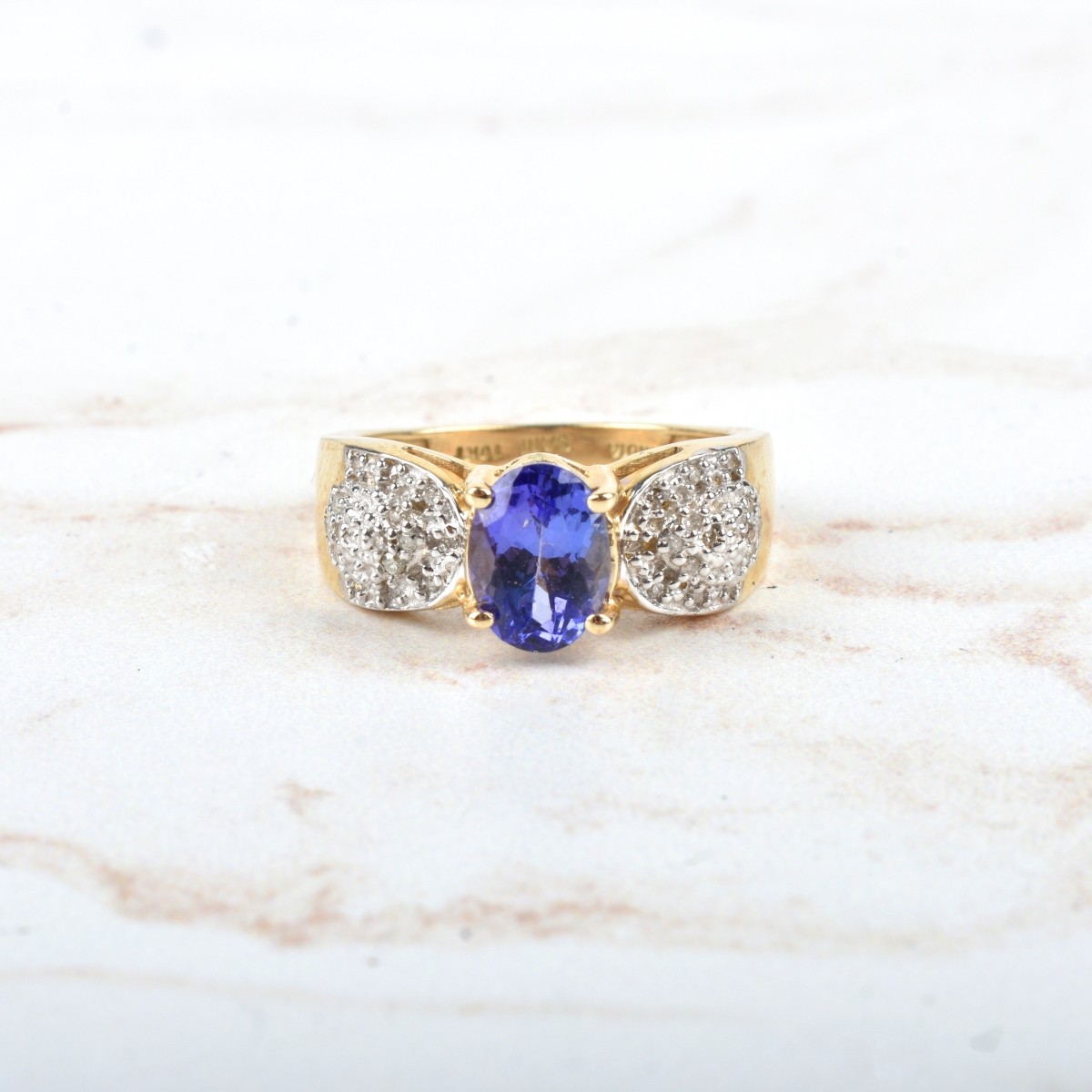 Tanzanite, Diamond and 10K Ring