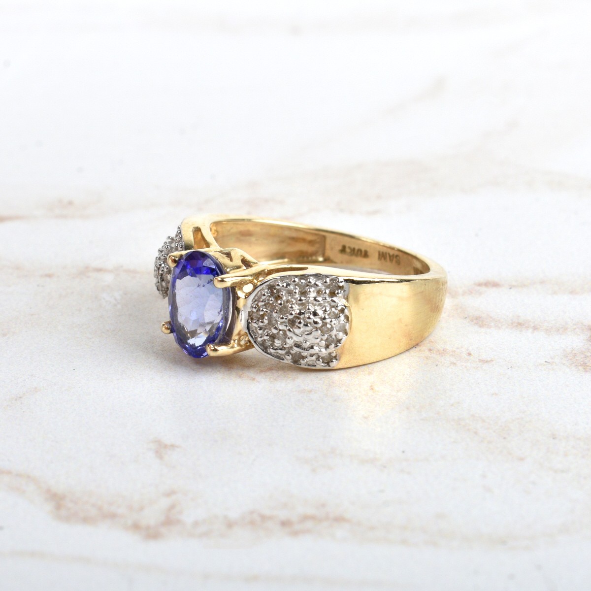 Tanzanite, Diamond and 10K Ring