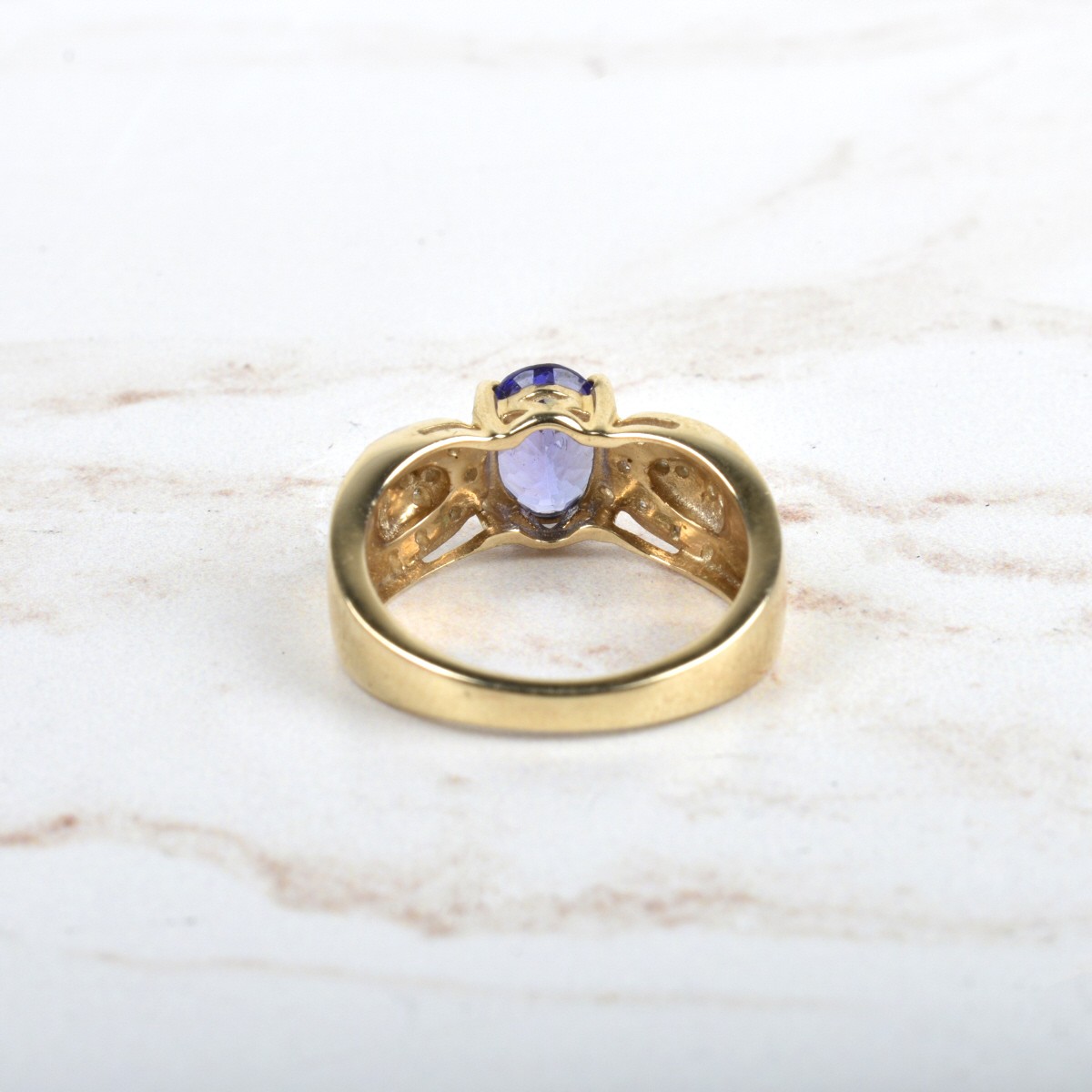 Tanzanite, Diamond and 10K Ring