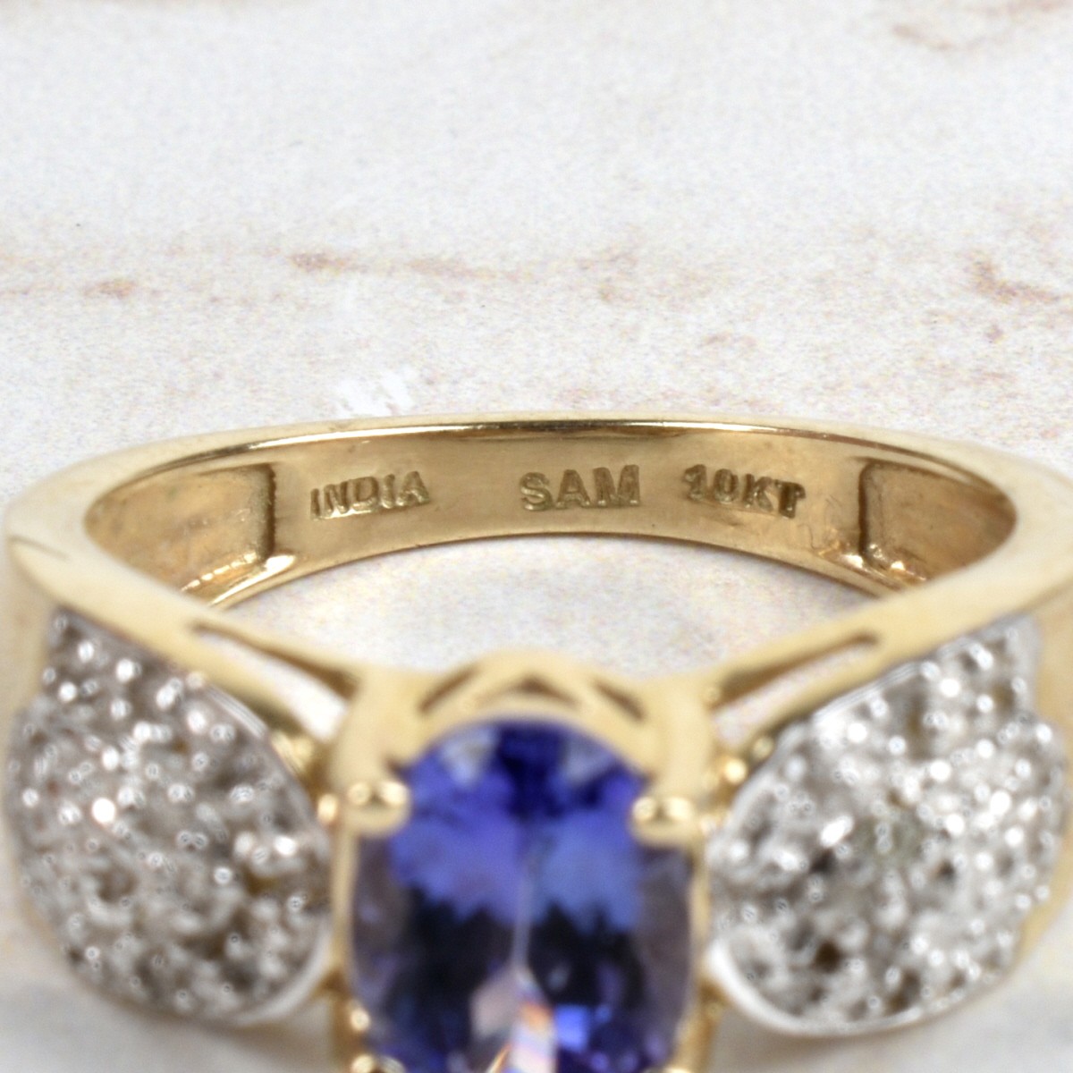 Tanzanite, Diamond and 10K Ring