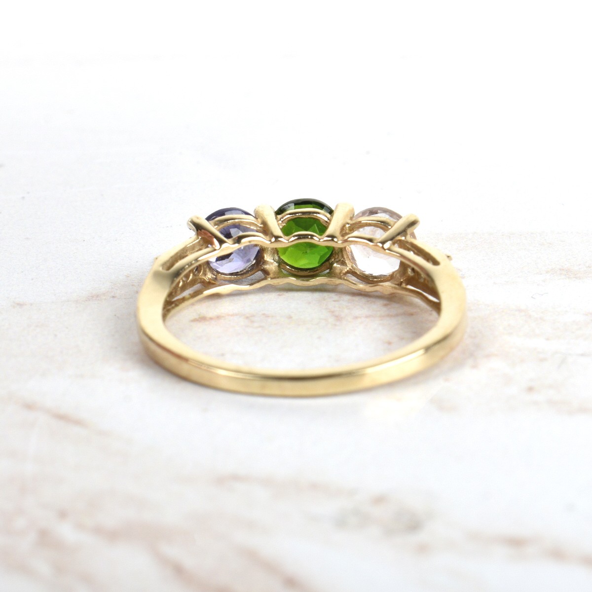 Gemstone, Diamond and 10K Ring