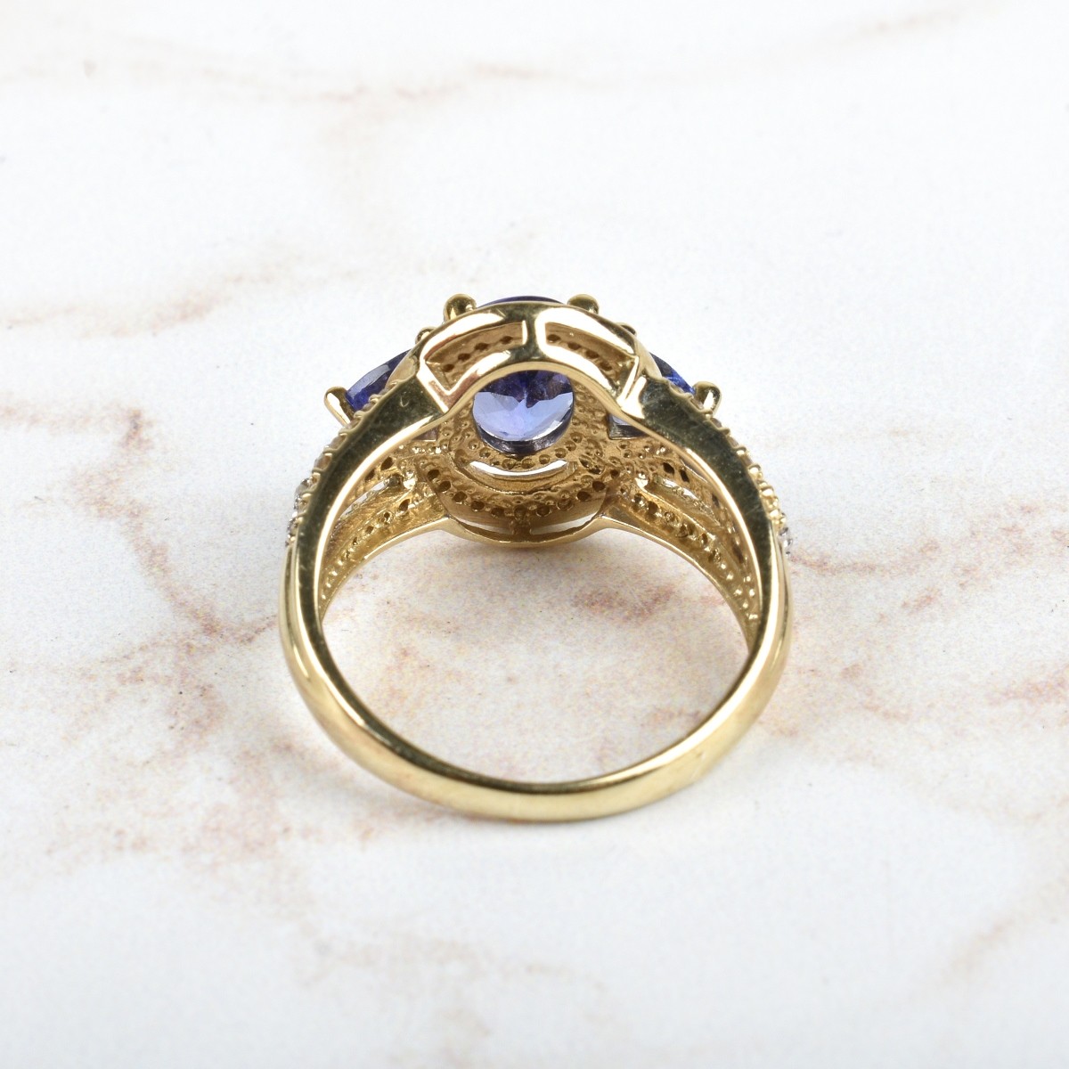 Tanzanite, Diamond and 10K Ring