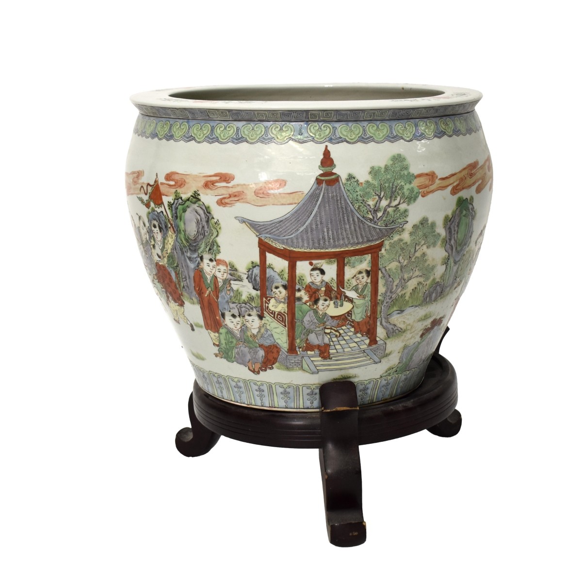 Chinese Famille Verte Porcelain Jardiniere