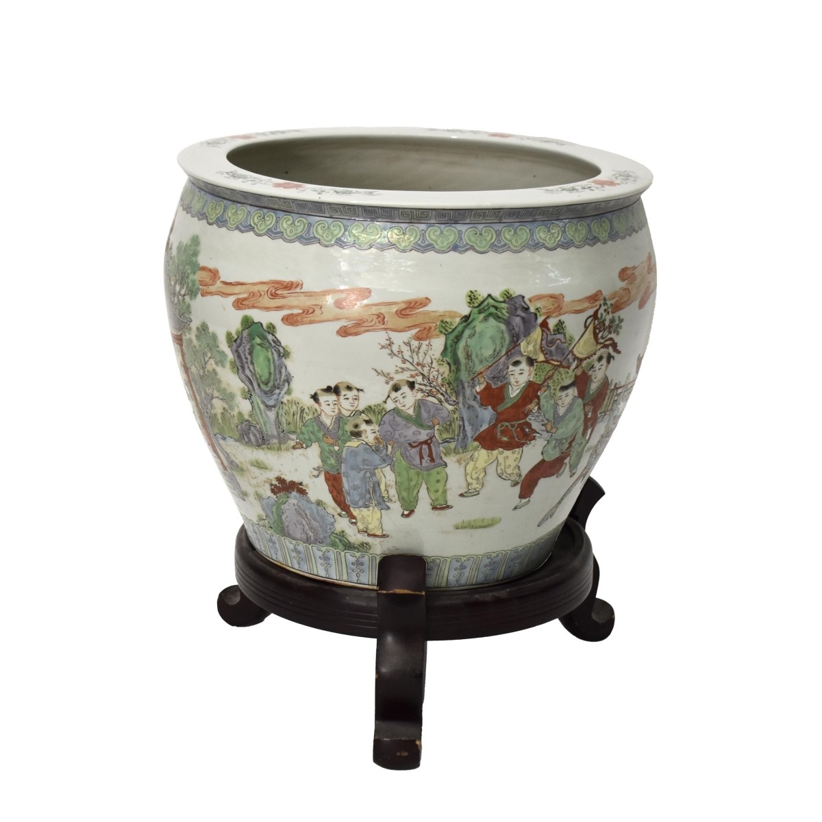 Chinese Famille Verte Porcelain Jardiniere