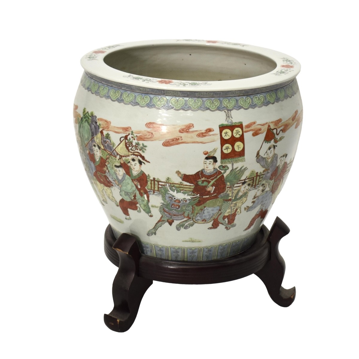 Chinese Famille Verte Porcelain Jardiniere