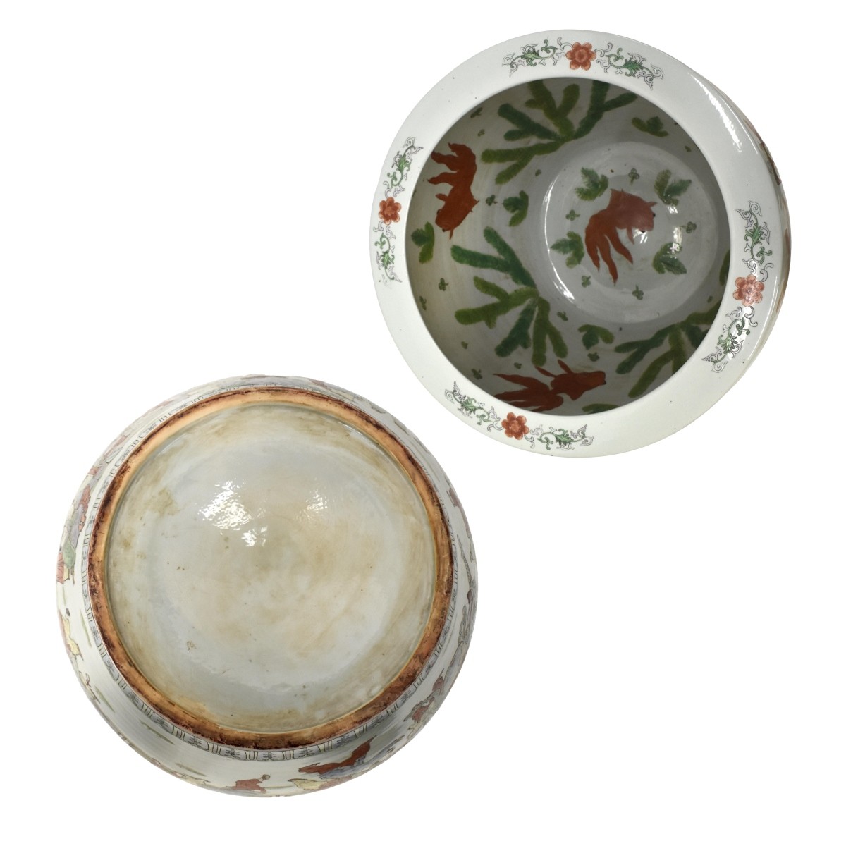 Chinese Famille Verte Porcelain Jardiniere