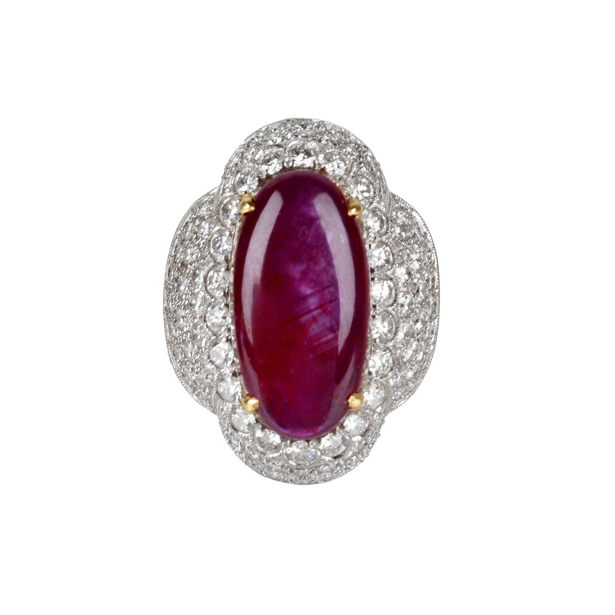 Burma Ruby, Diamond and 18K Ring