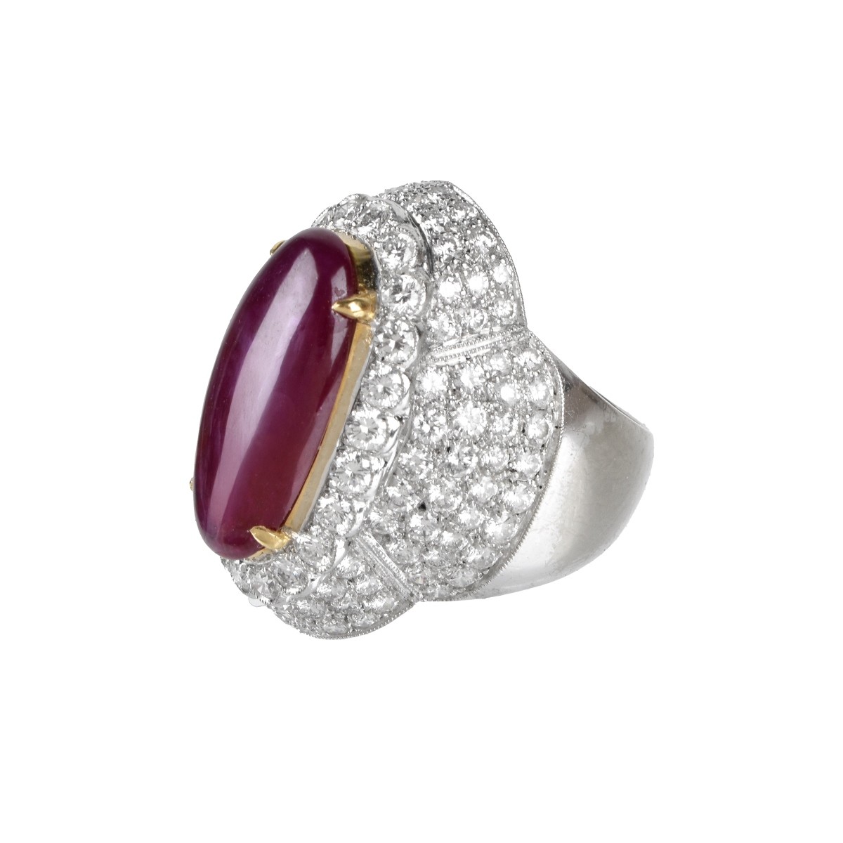 Burma Ruby, Diamond and 18K Ring