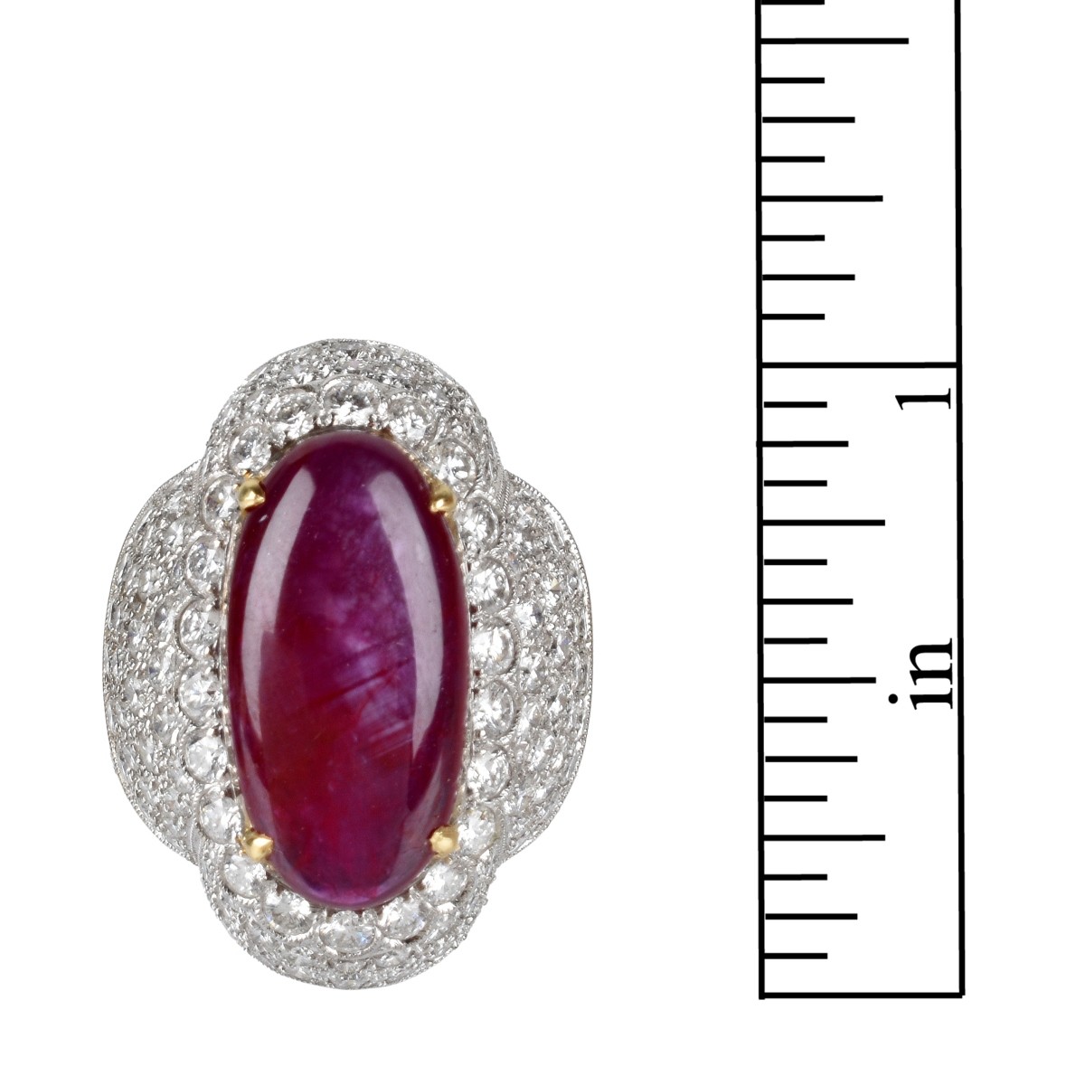 Burma Ruby, Diamond and 18K Ring