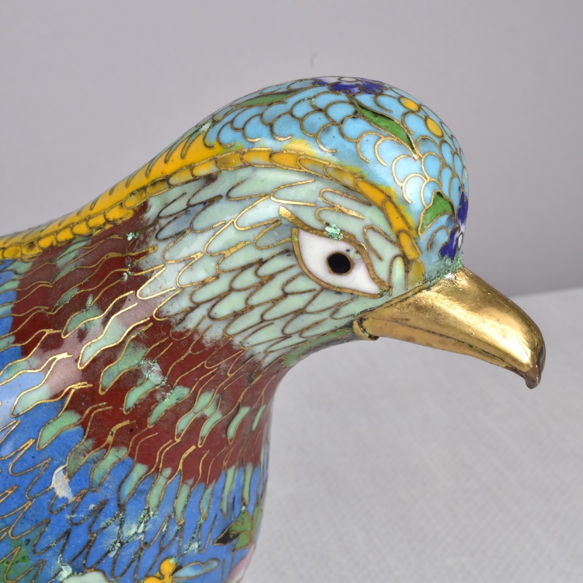 Vintage Pair of Chinese Cloisonne Birds