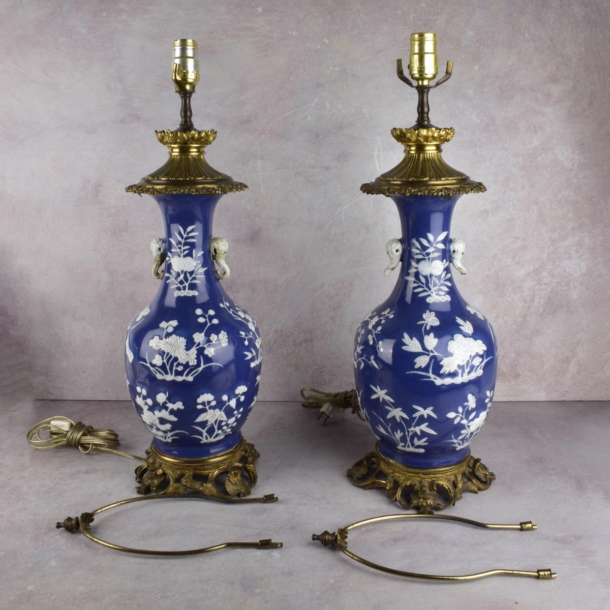 Blue and White Pottery Vases as Lamps