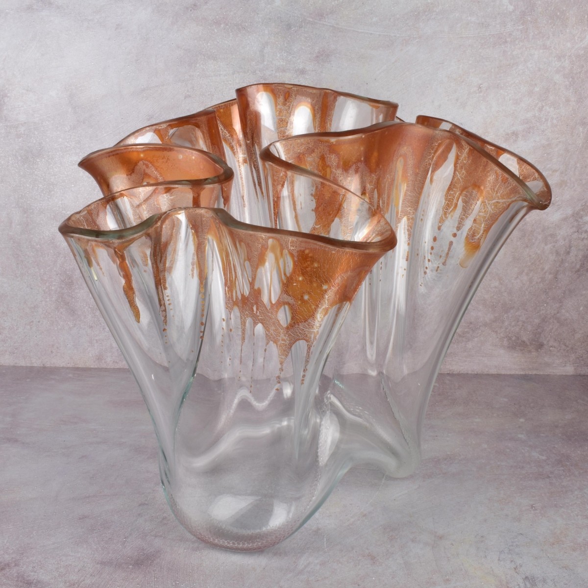 Italian Handkerchief Crystal Vase