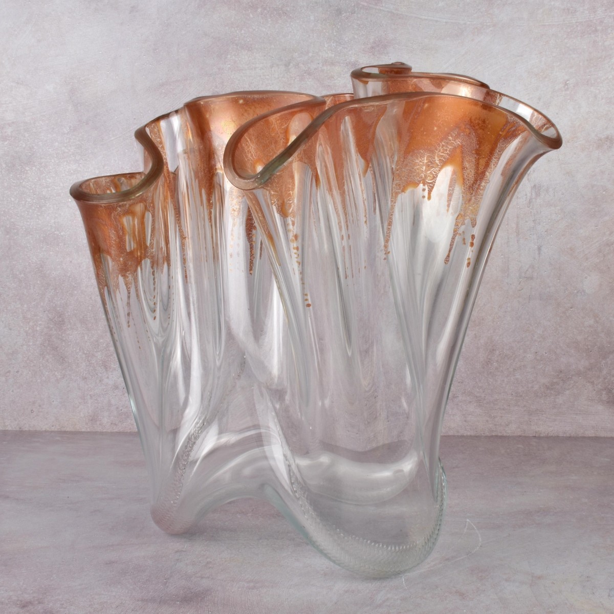 Italian Handkerchief Crystal Vase